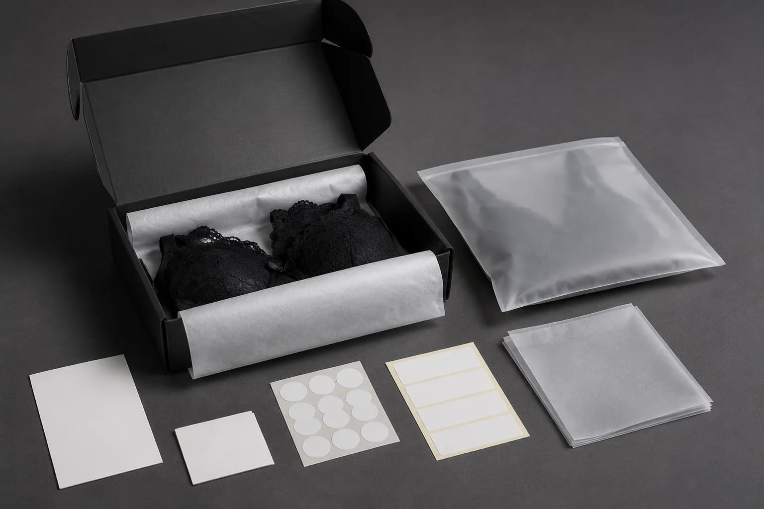 Private-label lingerie packaging and product presentation